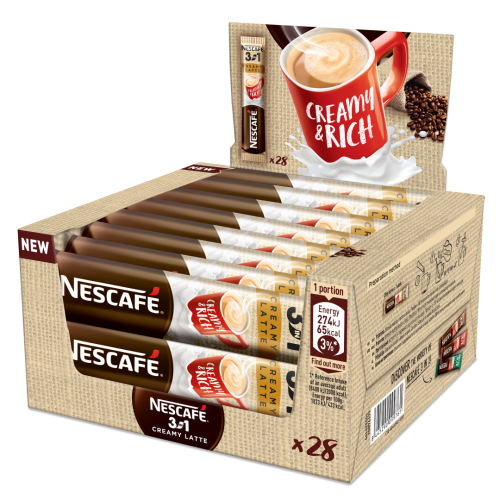 ΚΑΦΕΣ "NESCAFE CREAMY LATTE 3in1" 3-103 | 15ΓΡ | 28ΤΕΜ ΣΕ ΚΟΥΤΙ | 10ΚΟΥΤΙΑ ΣΕ ΚΙΒ.