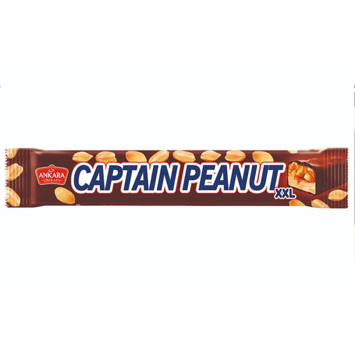 ΜΠΑΡΑ ΣΟΚΟΛΑΤΑΣ ΜΕ ΦΥΣΤΙΚΙΑ "CAPTAIN PEANUT" XXL 1-88 | 55ΓΡ | 24ΤΕΜ ΣΕ ΚΟΥΤΙ | 6 ΚΟΥΤΙΑ ΣΕ ΚΙΒ