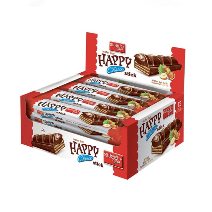 WAFER BAR STICK ΜΕ ΚΡΕΜΑ ΦΟΥΝΤΟΥΚΙΟΥ ΚΑΙ ΕΠΙΚ.ΣΟΚΟΛΑΤΑΣ ''HAPPY CHOICE'' 1-603 | 32ΓΡ | 12ΤΕΜ ΣΕ ΚΟΥΤΙ