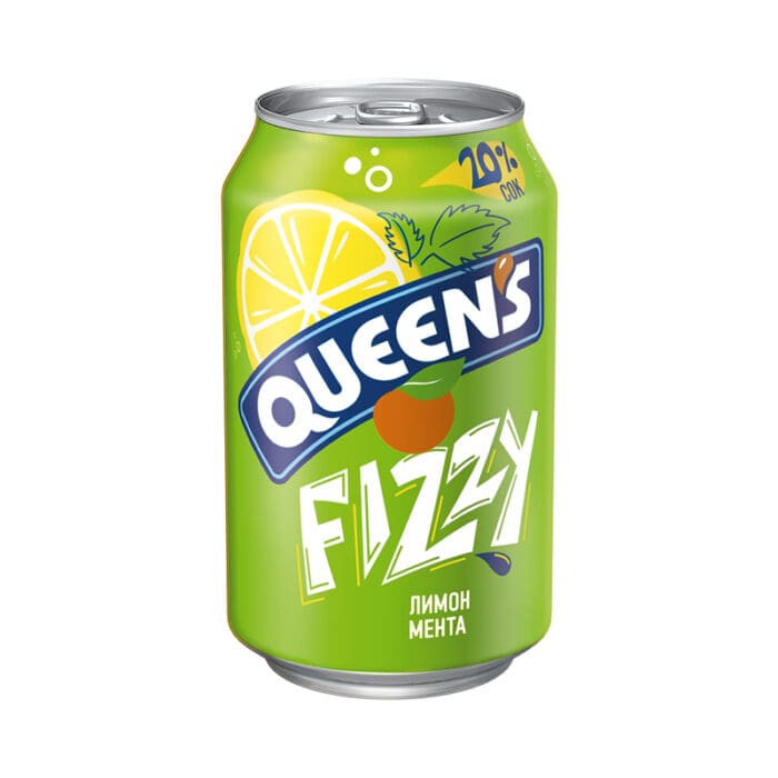 ΑΝΘΡΑΚΟΥΧΟ ΦΡΟΥΤΟΠΟΤΟ "QUEEN'S FIZZY" ΛΕΜΟΝΙ & ΜΕΝΤΑ | 330ΜΛ | 12ΤΕΜ