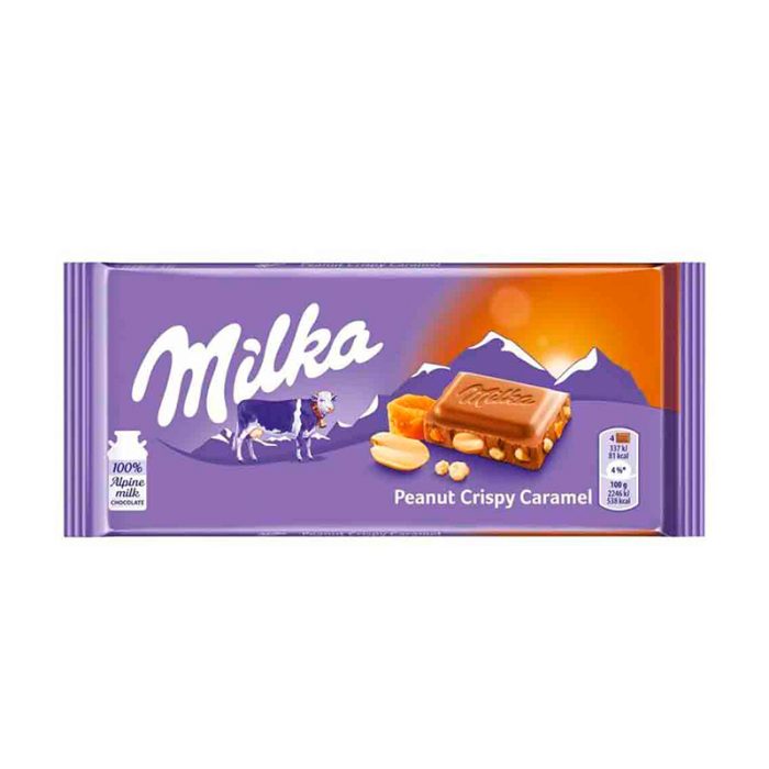 ΣΟΚΟΛΑΤΑ "MILKA" PEANUTS CRISPY CARAMEL 1-255 | 90ΓΡ | 24ΤΕΜ