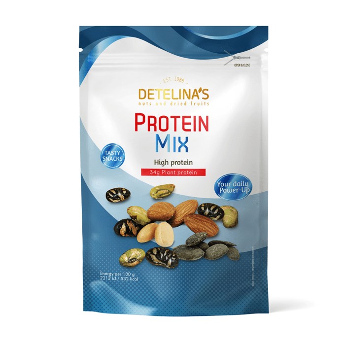 ΜΙΞ ΨΗΜΕΝΟΙ ΞΗΡΟΙ ΚΑΡΠΟΙ PROTEIN MIX "DETELINA" | 140ΓΡ | 12ΤΕΜ