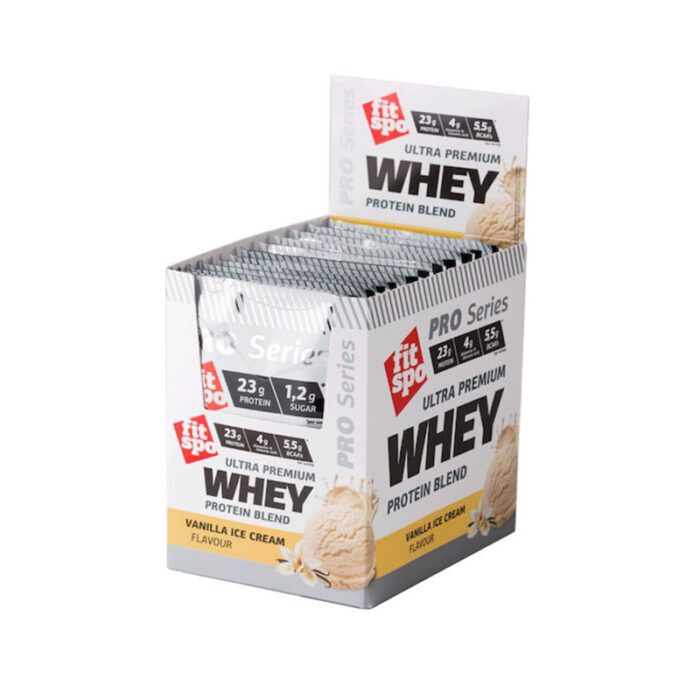 ΣΚΟΝΗ ΠΡΩΤΕΙΝΗΣ "FIT SPO WHEY PROTEIN BLEND" ΜΕ ΓΕΥΣΗ VANILLA ICE CREAM 30ΓΡ | 1 ΜΕΡΙΔΑ