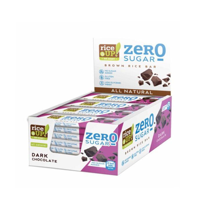 BROWN RICE BAR "RICE UP" ZERO SUGAR ΜΑΥΡΗ ΣΟΚΟΛΑΤΑ 18ΓΡ